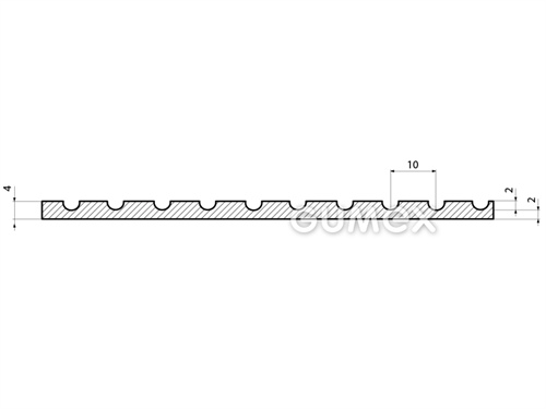 Gummiboden G 6, 4mm, Breite 1200mm, 65°ShA, SBR, gerillte Ausführung, -20°C/+60°C, grün, 